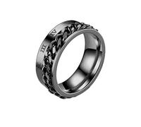 MAGIIE Uomo Anello Nero Anello Jesus,Anelli Signet Anelli Uomo Anello Biker,Anello in Acciaio Inossidabile (Nero, 24)