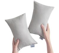 Magik & Kover Piccolo cuscino da viaggio da 2 pezzi, 28 x 17,8 cm, piccolo cuscino con targhetta per nome, piccolo cuscino per viaggi e sonno, grande piccolo cuscino rettangolare per collo, lombare,