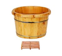 MaGiLL Barilotto per Piedi, Secchiello da Bagno in Legno per Massaggio, Fatto a Mano, pediluvi con Superficie Liscia, Accessori per Il Bagno (Colore : B) (C)