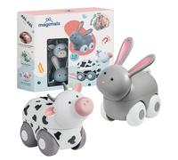 Magimals Wheelies Farm Box - Interactive & Magnetic Animals on Wheels (6 pieces). Fun and creative toys bath time or on the go!