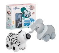 Magimals Wheelies Safari Box - Interactive & Magnetic Animals on Wheels (6 pieces). Fun and creative toys bath time or on the go!