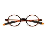 MAGIMODAC Occhiali da lettura retrò piccoli tondi TR90 infrangibili leggeri vintage per donne uomini tortoiseshell 3.50