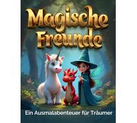 Magische Freunde - Ein Ausmalabenteuer für Träumer | freundliche Fabelwesen in verzaubernden Szenen: Malbuch: freche Feen, verspielte Einhörner, mutige Baby-Drachen, niedliche Waldgeister