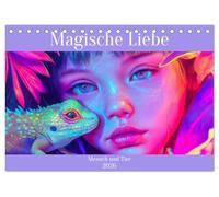 Magische Liebe - Mensch und Tier (Tischkalender 2026 DIN A5 quer), CALVENDO Monatskalender: Kinder und ihre tierischen Freunde