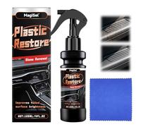 MagiSel Rinnova Plastiche Auto, Pulizia Auto Interni, Rimuovi Graffi Plastica, Aumenta la Lucentezza & Resistente ai Raggi UV per Rinnova Plastica Esterne ed Interna, Ravviva di Colore Nero 120ML