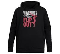 MAGITONE Attenzione Potrei Perdere L'equilibrio Felpa con Cappuccio Nera Unisex Pullover Senza Genere Unisex Black Hoodie Men Women