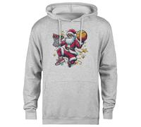 MAGITONE Babbo Natale Schiaccia Una Palla da Basket Felpa con Cappuccio Grigia Unisex Pullover Senza Genere Unisex Grey Hoodie Genderless Pullover