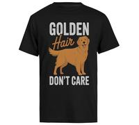 MAGITONE Cane dai Capelli Dorati Che Non Si Preoccupa T-Shirt A Maniche Corte da Uomo Nera da Uomo Male Black Tee Men Short Sleeve T-Shirt