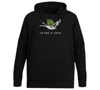 MAGITONE Cavalchiamo All'alba Felpa con Cappuccio Nera Unisex Pullover Senza Genere Unisex Black Hoodie Men Women