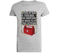 MAGITONE Compro Una Cassetta degli Attrezzi per Il Mio Uomo T-Shirt A Maniche Corte da Donna T-Shirt Grigia Femminile Unisex Black Tee Baggy Oversized T-Shirt