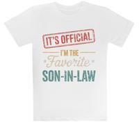 MAGITONE È Ufficiale Sono Il Figlio Prediletto Maglietta Bianca per Bambini T-Shirt A Maniche Corte per Bambini Kids White Tee Children Short Sleeve T-Shirt