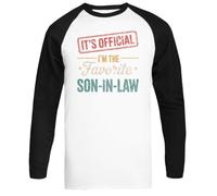 MAGITONE È Ufficiale Sono Il Figlio Prediletto T-Shirt da Baseball Unisex A Maniche Lunghe Bianca Unisex Baseball Tee White Long Sleeve T-Shirt