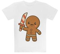 MAGITONE Guerriero di Pan di Zenzero Chibi Maglietta Bianca per Bambini T-Shirt A Maniche Corte per Bambini Kids White Tee Children Short Sleeve T-Shirt
