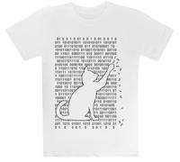 MAGITONE Il Gatto Sta Giocando con Il Codice Binario Maglietta Bianca per Bambini T-Shirt A Maniche Corte per Bambini Kids White Tee Children Short Sleeve T-Shirt