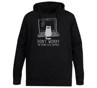 MAGITONE Io Sono del Supporto Tecnico Felpa con Cappuccio Nera Unisex Pullover Senza Genere Unisex Black Hoodie Men Women
