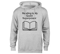 MAGITONE La Lettura È Il Mio Superpotere Silenzioso Felpa con Cappuccio Grigia Unisex Pullover Senza Genere Unisex Grey Hoodie Genderless Pullover