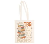 MAGITONE La Mia Lista Tbr Cresce Più Velocemente Totebag Unisex Borsa Per La Spesa Beige Riutilizzabile Unisex Totebag Beige Shopping Sack Reusable