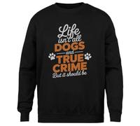 MAGITONE La Vita Non È Tutta Cani E Crimini Veri Maglia Nera Unisex Girocollo Genderless Unisex Black Jumper Genderless Crewneck