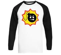 MAGITONE Logo della Bomba Serious Sam T-Shirt da Baseball Unisex A Maniche Lunghe Bianca Unisex Baseball Tee White Long Sleeve T-Shirt