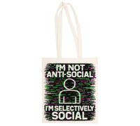 MAGITONE Non Sono Un Glitch Antisociale Totebag Unisex Borsa Per La Spesa Beige Riutilizzabile Unisex Totebag Beige Shopping Sack Reusable