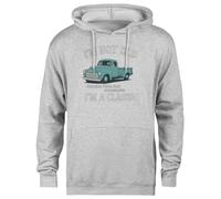 MAGITONE Non Sono Vecchio Sono Una Citazione di Un'auto d'Epoca Felpa con Cappuccio Grigia Unisex Pullover Senza Genere Unisex Grey Hoodie Genderless Pullover