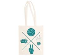 MAGITONE Peace Sushi Volleyball Bubble Tea Totebag Unisex Borsa Per La Spesa Beige Riutilizzabile Unisex Totebag Beige Shopping Sack Reusable