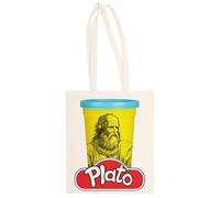 MAGITONE Platone Play Doh Filosofia Gioco Di Parole Totebag Unisex Borsa Per La Spesa Beige Riutilizzabile Unisex Totebag Beige Shopping Sack Reusable