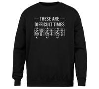 MAGITONE Questi Sono Tempi Difficili Maglia Nera Unisex Girocollo Genderless Unisex Black Jumper Genderless Crewneck