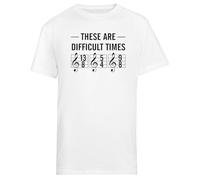 MAGITONE Questi Sono Tempi Difficili T-Shirt A Maniche Corte da Uomo White Tee da Uomo Male White Tee Men Short Sleeve T-Shirt