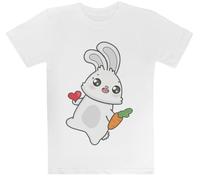 MAGITONE Questo Coniglio AMA Le Carote E Tu Maglietta Bianca per Bambini T-Shirt A Maniche Corte per Bambini Kids White Tee Children Short Sleeve T-Shirt