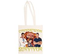 MAGITONE Sopravvissuto Alla Circoncisione Totebag Unisex Borsa Per La Spesa Beige Riutilizzabile Unisex Totebag Beige Shopping Sack Reusable
