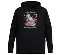 MAGITONE STO Bene Anche Se Ho Un Crollo Nervoso Felpa con Cappuccio Nera Unisex Pullover Senza Genere Unisex Black Hoodie Men Women