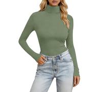 Maglia a Collo Alto da Donna, Termica, Maniche Lunghe, Elegante, Slim Fit, Basic Elasticizzato, Morbido e Leggero, Tinta Unita, per Primavera, Autunno, Inverno, Taglia Normale