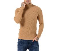 Maglia a Collo Alto da Uomo Dolcevita Maglione Caramel XL
