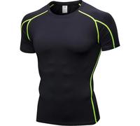 Maglia a compressione da uomo, a maniche corte, ad asciugatura rapida, maglietta mimetica militare tattica da palestra, vestibilità aderente, maglietta da corsa muscolare, vestibilità regolare