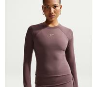 Maglia a costine aderente a manica lunga Nike Chill Knit - Donna - Viola L (IT 48-50)