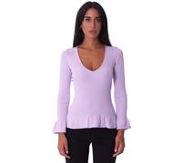 MAGLIA A COSTINE TWINSET CON ROUCHES LILLA 232TP3150