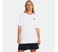 Maglia a manica corta Under Armour Heavyweight Embroidered Patch Boyfriend Oversized da donna Bianco / Nero S