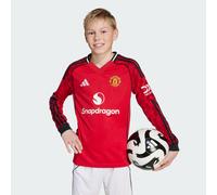 adidas Manchester United 25/26 Long Sleeve Home Shirt Jnr, Red 9-10Y