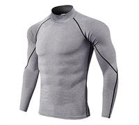Maglia a Manica Lunga Compression da Uomo Sport Baselayer Asciugatura Rapida Lunga Camicia Termiche da Uomo Corsa Ciclismo all-Season