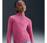 Maglietta per ragazze Nike Girls Dri-FIT Long-Sleeve 1/4-Zip - sweet beet/white - Rosso (S)