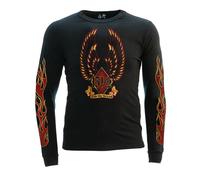 Maglia a manica lunga nero "Ride like the wind" 13 1/2 Taglia S