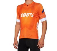 100% Exceeda Maglia da bicicletta a maniche corte, bianco-arancione, taglia M per maschi