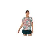 ASICS Road All Over Print Ss Top W - Donna - Beige / Rosso / Blu - Taglia XS- modello 2025