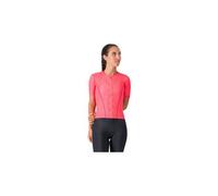 Castelli Anima Flow Short Sleeve Jersey Rosa M Donna Red Brilliant / Green Hibisc