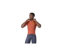 Maglia a maniche corte castelli drittone marrone da uomo