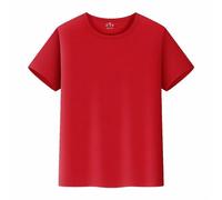 Maglia a maniche corte da bicicletta, semplice, maglietta per ragazzi e ragazze, unisex, per bambini, girocollo, per bambini, a maniche corte, Colore: rosso, 5-6 Anni