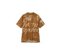 Maglia a maniche corte endura singletrack print marrone da uomo