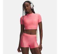 Maglia a maniche corte HeatGear® Mock Crop da donna Bittersweet Rosa / Posh Rosa L