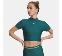 Maglia a maniche corte HeatGear® Mock Crop da donna Rack Verde / Hyper Verde L